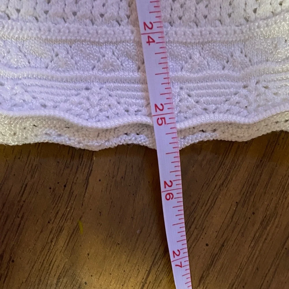 White House Black Market Textured White Knit Tank Top Size M - Picture 8 of 9